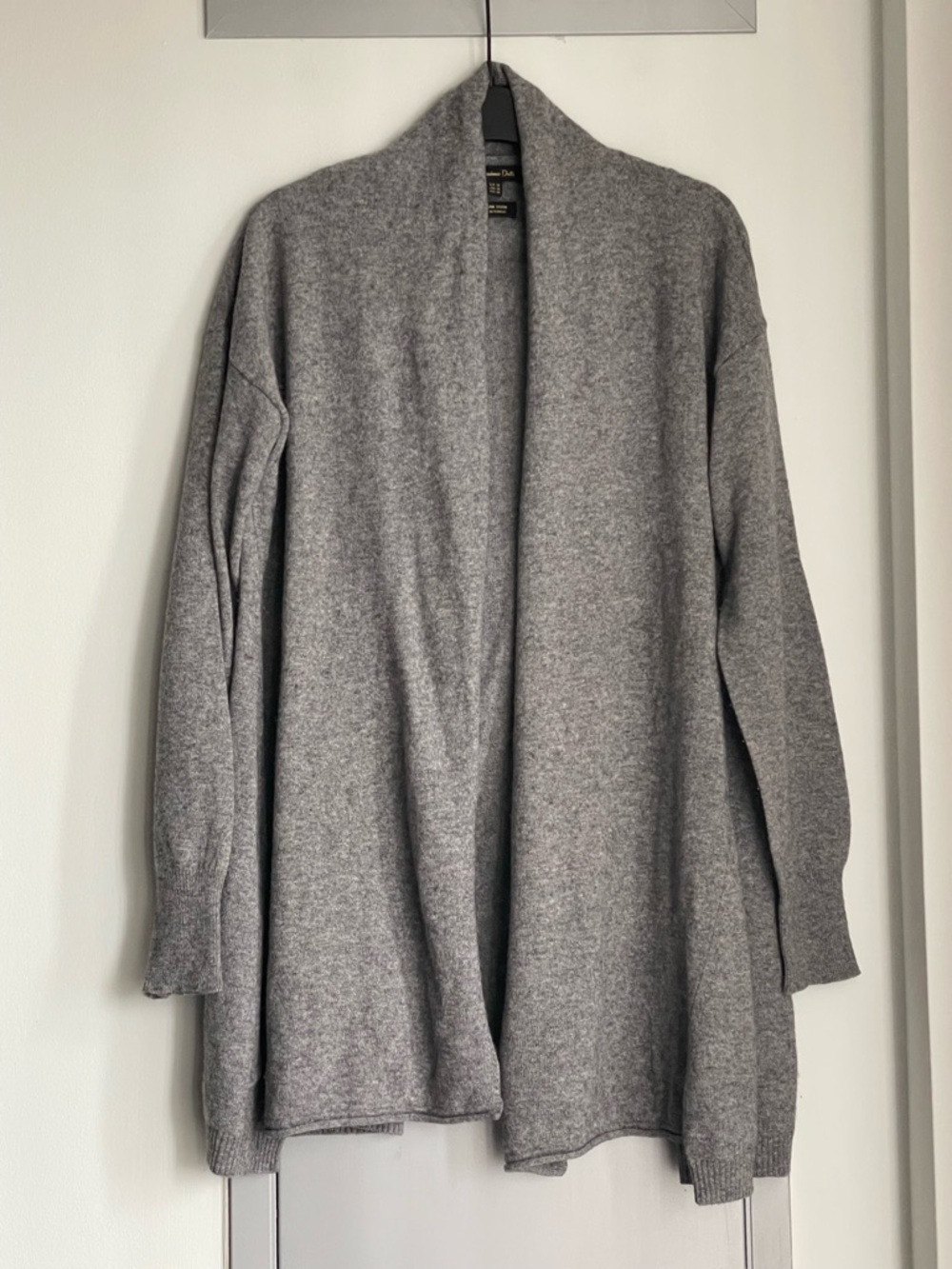 EUC Massimo Dutti Light Gray Open-Front Knit Cardigan